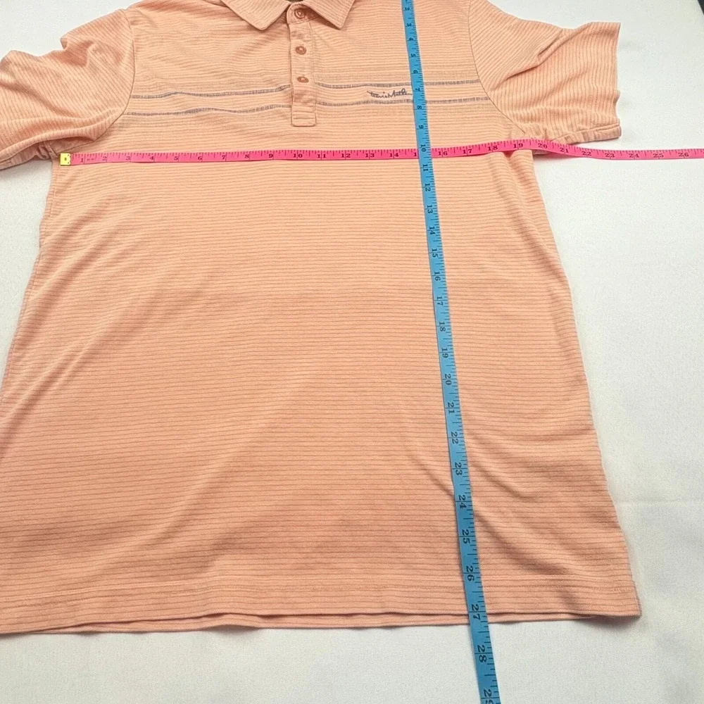 Travis Mathew Polo Shirt Mens Lg. Peach Pink Pima Cotton Performance Golf Luxury